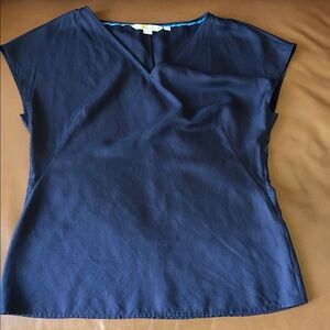Boden Blouse V Neck Silk/Viscose 2 Navy
